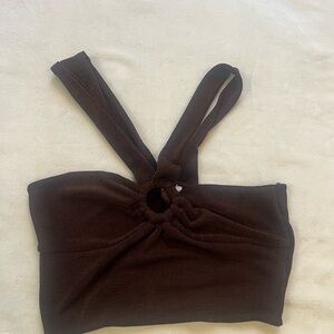 Princess Polly Black Cut Out Fitted Sleeveless Tank Top